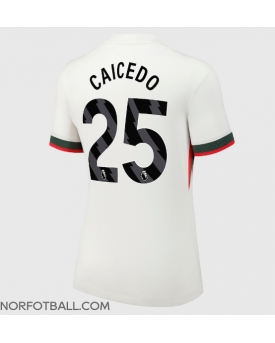 Billige Fotballdrakt Chelsea Moises Caicedo #25 Replika Bortedrakt Dame 2025-26 Kortermet